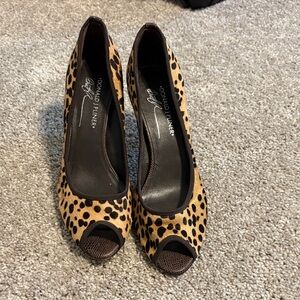 Donald J. Pliner Animal Print Peep Toe Heels